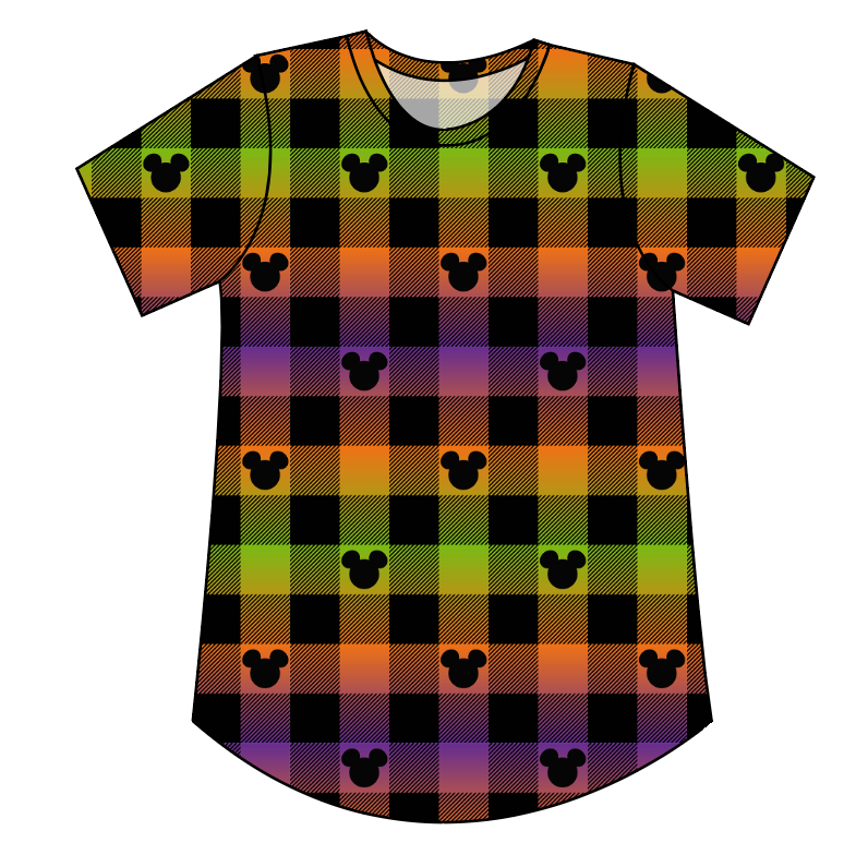 Spooky Plaid Mouse Ears Kids' Relaxed Tee