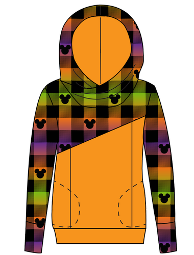 Spooky Plaid Mouse Ears Ladies Hoodie