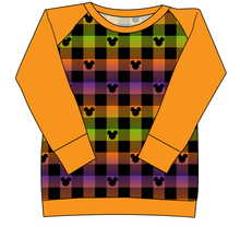 Load image into Gallery viewer, Spooky Plaid Mouse Ears Ladies&#39; Classic Crewneck