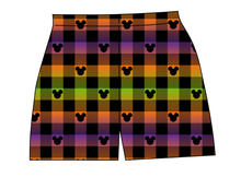 Load image into Gallery viewer, Spooky Plaid Mouse Ears Ladies&#39; Lounge Shorts