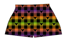 Load image into Gallery viewer, Spooky Plaid Mouse Ears Ladies&#39; Lounge Shorts
