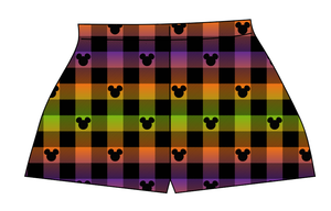 Spooky Plaid Mouse Ears Ladies' Lounge Shorts