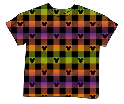 Spooky Plaid Mouse Ears Ladies' Oversized Tee