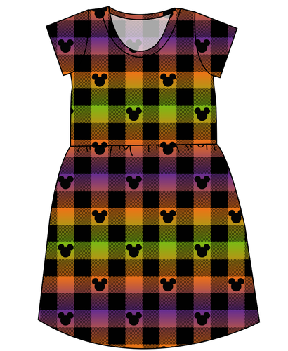 Spooky Plaid Mouse Ears Ladies' Play Dress