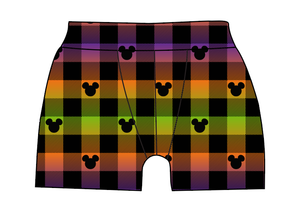 Spooky Plaid Mouse Ears Mens' Boxer Briefs