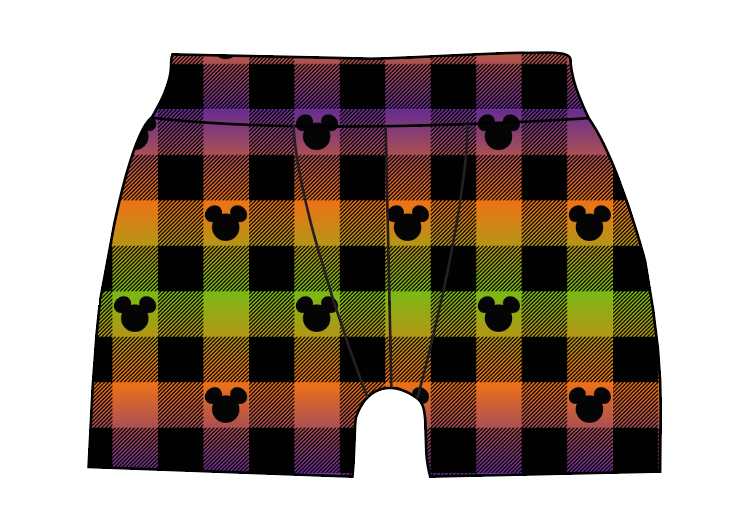Spooky Plaid Mouse Ears Mens' Boxer Briefs