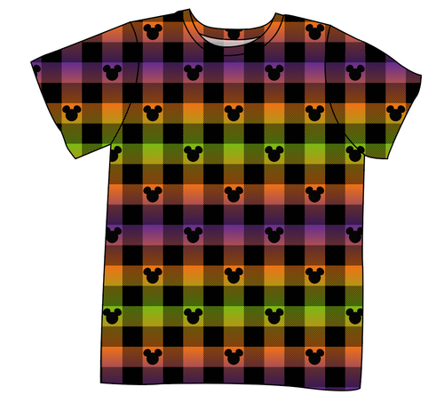 Spooky Plaid Mouse Ears Mens' Tee