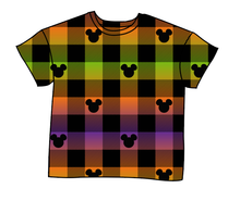 Load image into Gallery viewer, Spooky Plaid Mouse Ears Oversized Tee
