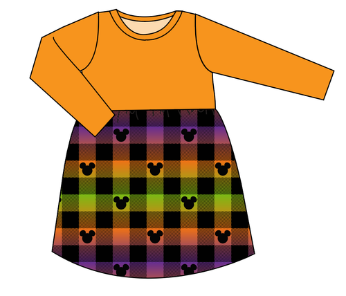 Spooky Plaid Mouse Ears Play Dress
