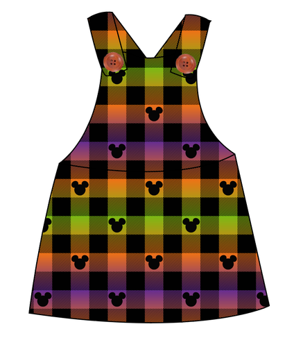 Spooky Plaid Mouse Ears Skirt-Alls