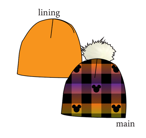 Spooky Plaid Mouse Ears Slouchy Beanie (Reversible!)