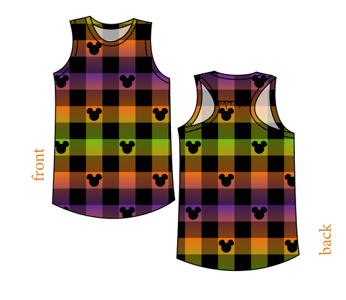 Spooky Plaid Mouse Ears Summer Tank