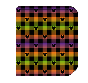 Spooky Plaid Mouse Ears Swaddle Blanket