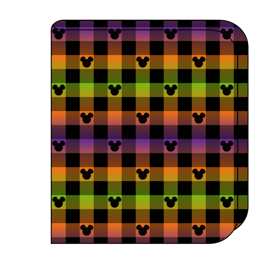 Spooky Plaid Mouse Ears Swaddle Blanket