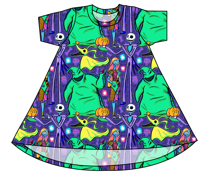 Neon Nightmare Basic T-Shirt Dress