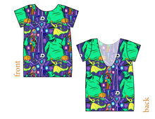 Load image into Gallery viewer, Neon Nightmare Low Back Ballerina Tee