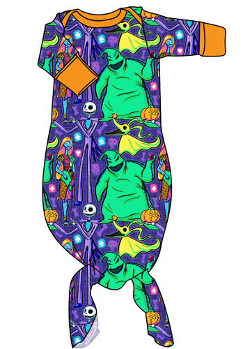 Neon Nightmare Newborn Knotted Gown