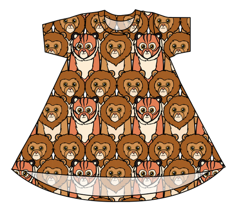 Lions and Tigers Basic T-Shirt Dress