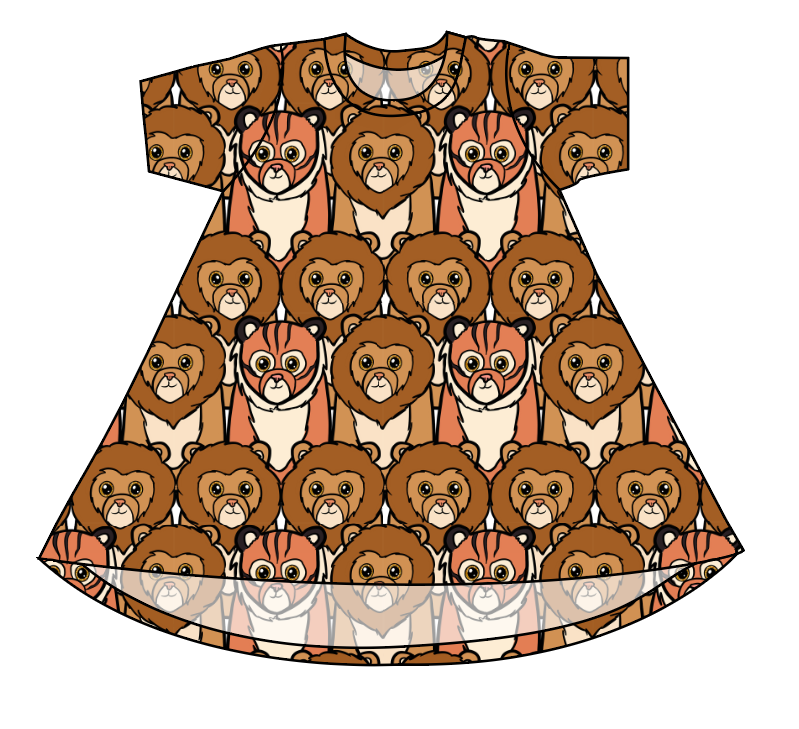 Lions and Tigers Basic T-Shirt Dress