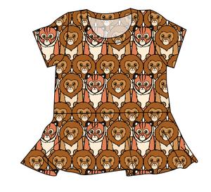Lions and Tigers Ladies' Peplum Top