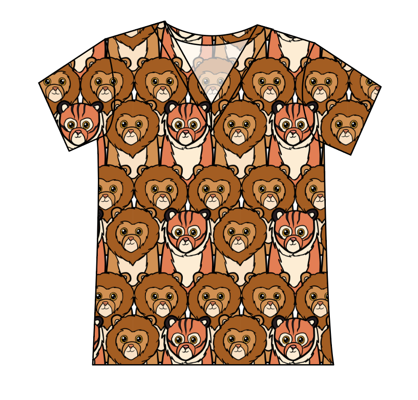 Lions and Tigers Ladies' Slouchy V-Neck Tee
