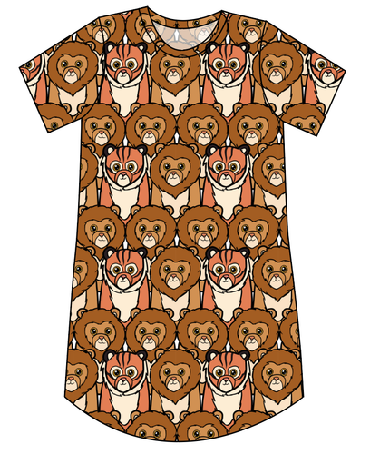 Lions and Tigers Ladies' T-Shirt Dress