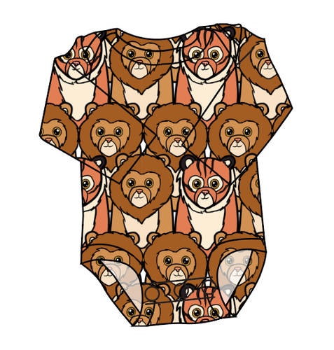Lions and Tigers Lap Neck Bodysuit