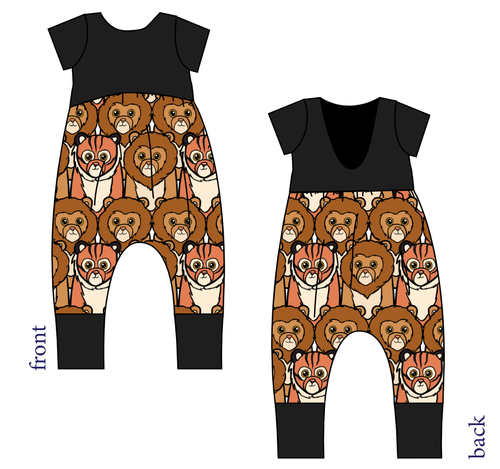 Lions and Tigers Low Back Romper and Bubble Romper
