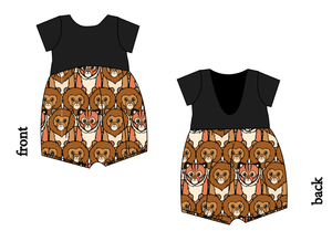 Lions and Tigers Low Back Romper and Bubble Romper
