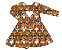 Load image into Gallery viewer, Lions and Tigers Molly Heart Back Twirly Dress
