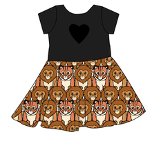 Load image into Gallery viewer, Lions and Tigers Molly Heart Back Twirly Dress