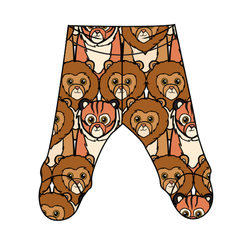 Lions and Tigers Newborn Footed Pants