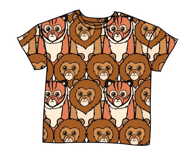 Lions and Tigers Oversized Tee