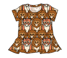 Load image into Gallery viewer, Lions and Tigers Peplum Top