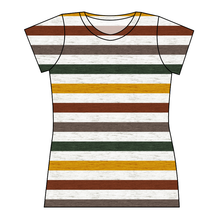 Load image into Gallery viewer, Fall Stripes Ladies&#39; Basic Tee
