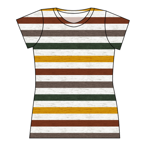 Fall Stripes Ladies' Basic Tee