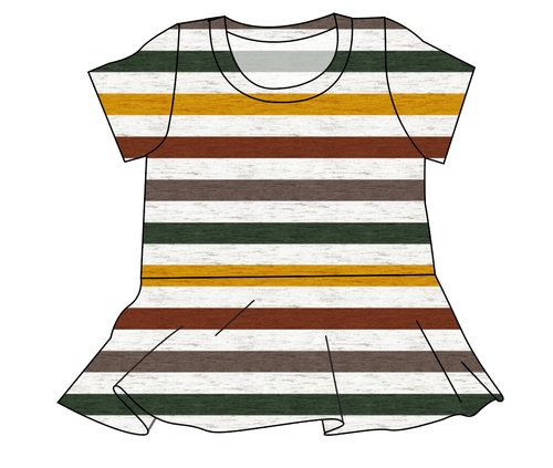 Fall Stripes Ladies' Peplum Top