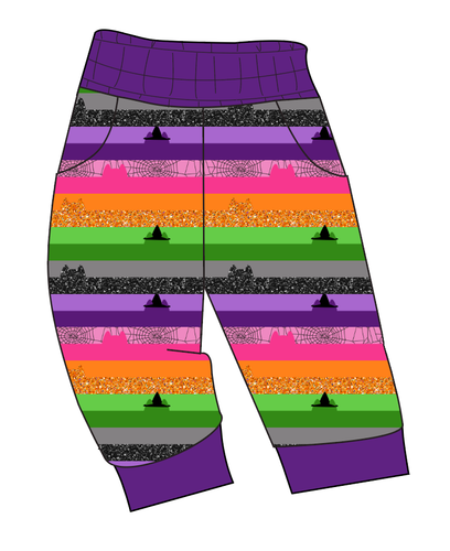 Spooky Meow Stripes Ladies' Joggers and Jogger Shorts