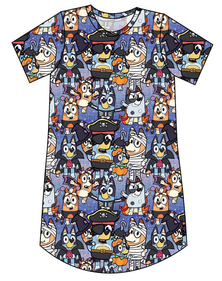 Heeler Halloween Ladies' T-Shirt Dress