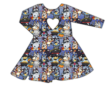 Load image into Gallery viewer, Heeler Halloween Molly Heart Back Twirly Dress