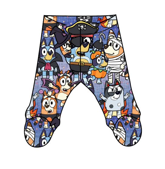 Heeler Halloween Newborn Footed Pants