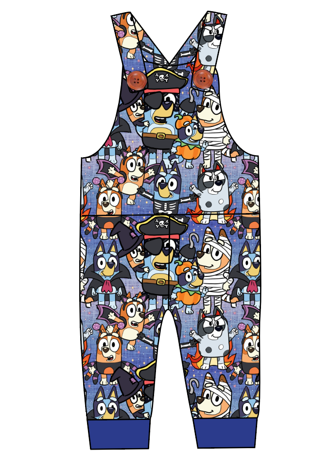 Heeler Halloween Overalls and Shortalls