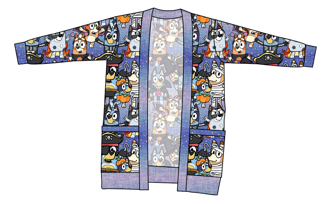 Heeler Halloween Kids Grandpa Cardigan