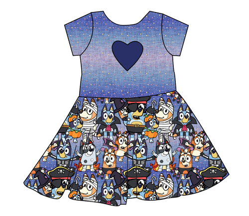 Heeler Halloween Molly Heart Back Twirly Dress