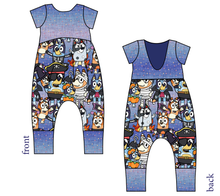 Load image into Gallery viewer, Heeler Halloween Low Back Romper and Bubble Romper