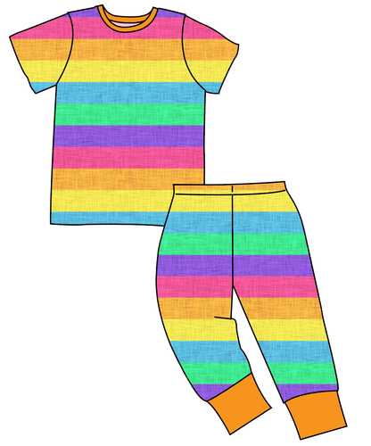 Neon Stripes Basic Loungewear Set