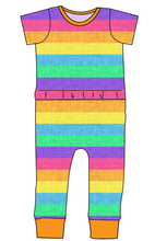 Load image into Gallery viewer, Neon Stripes Bennett Pants and Shorts Length T-Shirt Romper