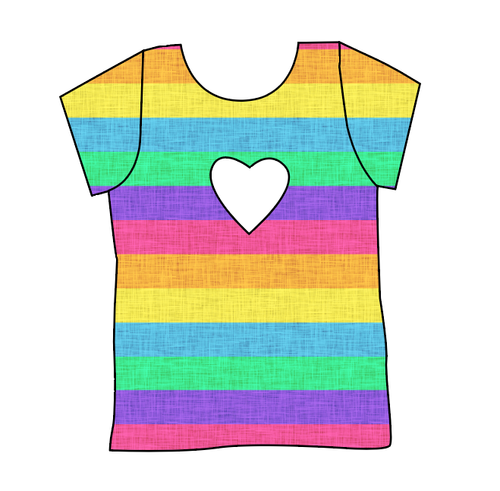 Neon Stripes Cambria Heart Back Tee