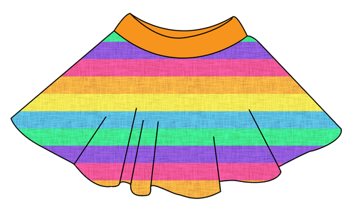 Neon Stripes Circle Skirt