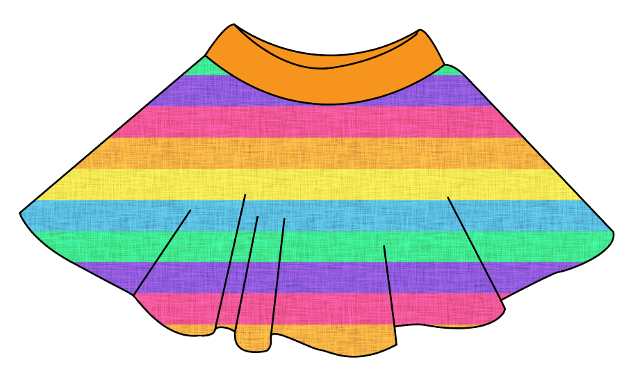 Neon Stripes Circle Skirt